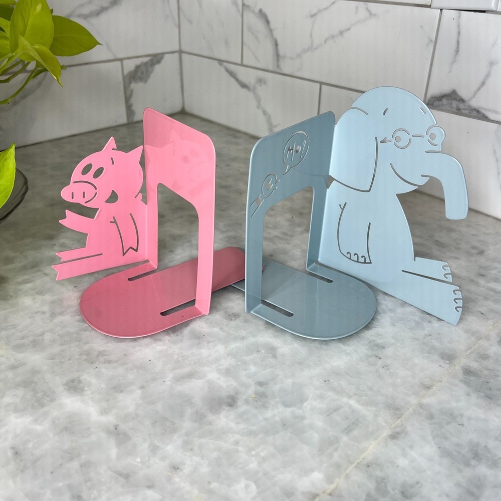 Mo Willems Elephant and Piggie Metal Bookends YOTTOY Kids Room Decor - Picture 6 of 8